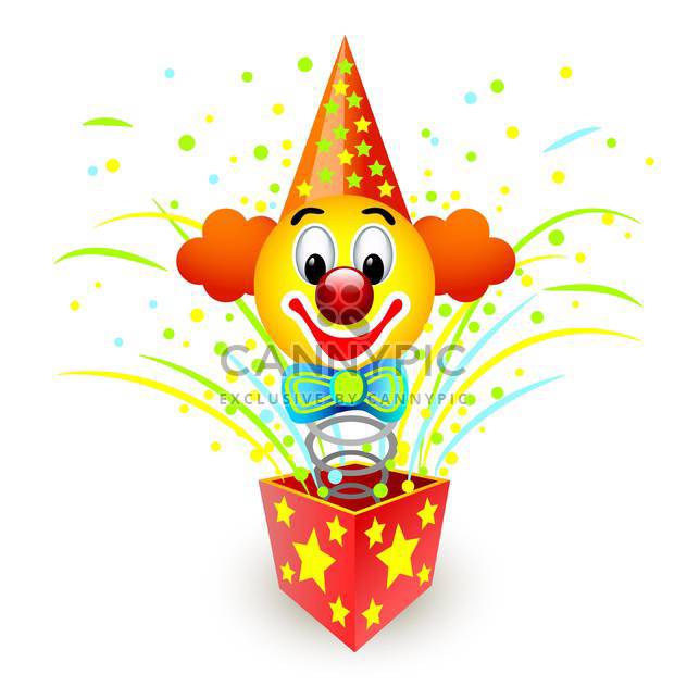 colorful illustration of box with colorful clown on white background - Free vector #126257