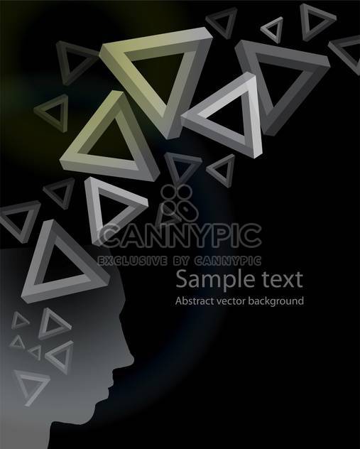 Abstract geometric black background with triangles and human face - vector gratuit #126317 