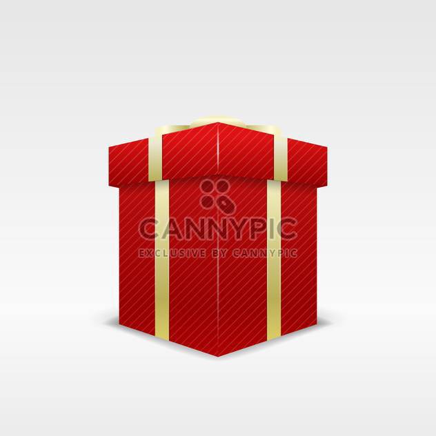 holiday background with red birthday gift box on white background - бесплатный vector #126377