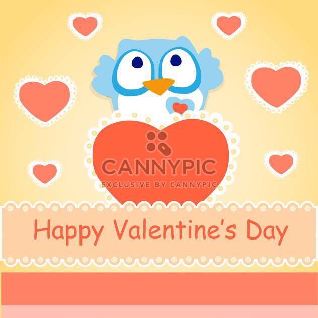 Vector background for Valentines day with colorful cute owl - Free vector #126397