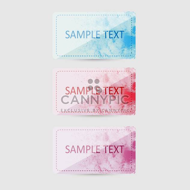 Vector set of colorful banners on white background with text place - vector gratuit #126677 