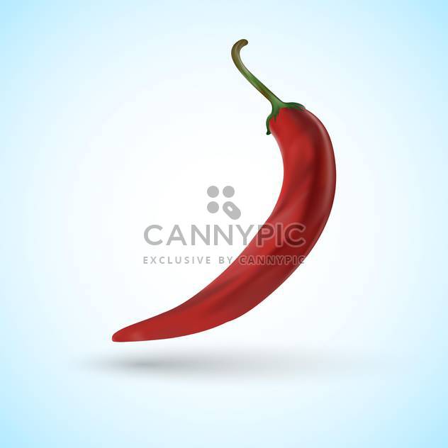 Vector illustration of red hot chili pepper on blue background - vector gratuit #126877 