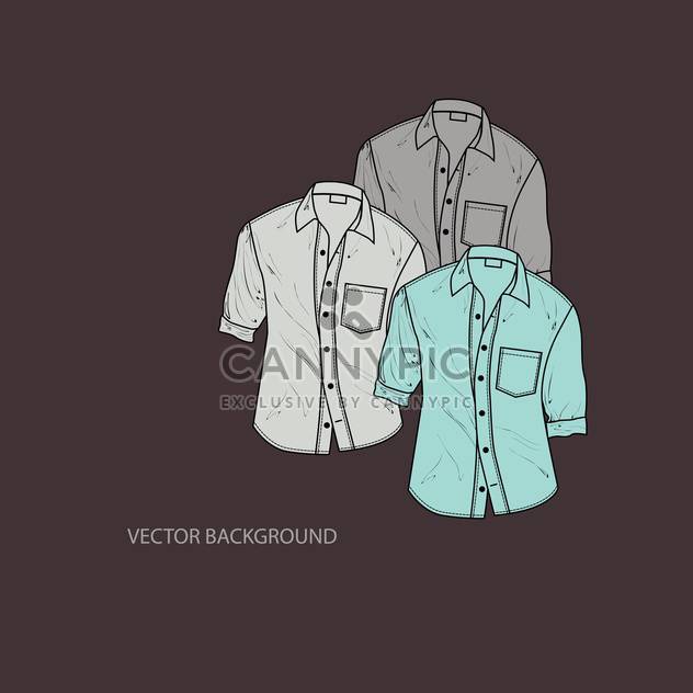 Vector illustration of male shirts on dark background - Free vector #126937