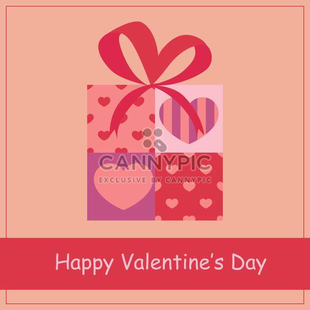 vector illustration of gift box with hearts for Valentine's day - бесплатный vector #127017