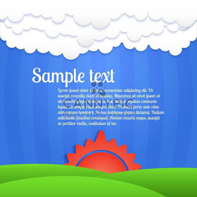 Vector colorful background with sunset on blue sky - vector #127107 gratis