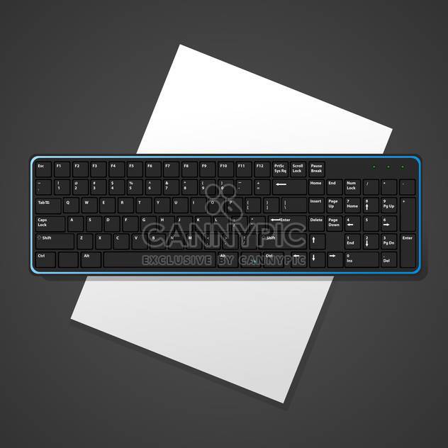 Vector black background with computer keyboard - vector #127147 gratis