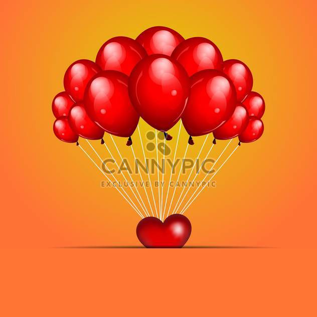 holiday background with red balloons for greeting card - vector gratuit #127377 