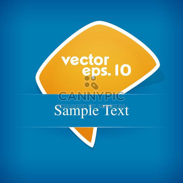Vector yellow label on blue background and text place - vector #127387 gratis