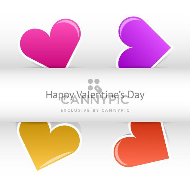Vector valentines day card with colorful hearts and text place - бесплатный vector #127457