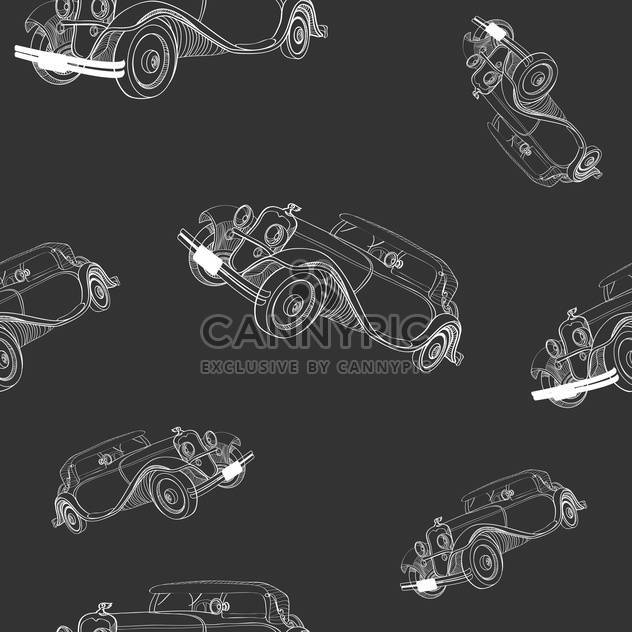 Seamless dark grey background with vintage cars - vector gratuit #127667 