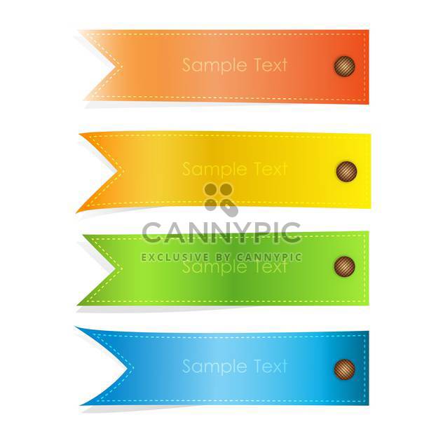 vector set of colorful banners on white background with text place - vector gratuit #127717 