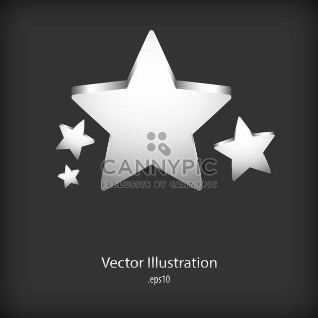 Silver speech stars bubbles on black background - vector gratuit #127767 