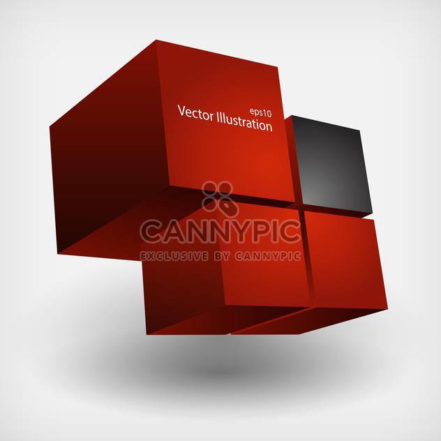 Abstract geometric background with red and black cubes - Kostenloses vector #127787