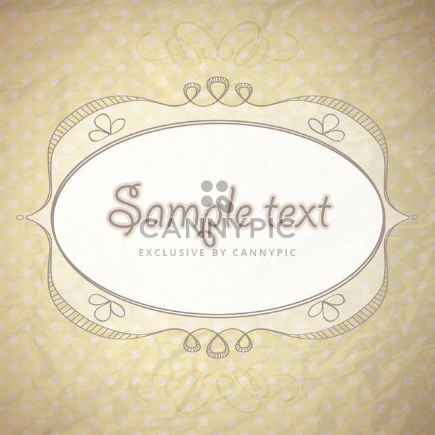 vintage background with ornamental frame and text place - vector gratuit #128017 