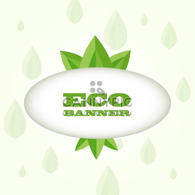 vector illustration of green eco banner on white background - vector gratuit #128077 
