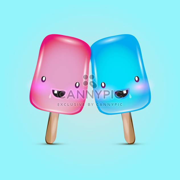 colorful popsicle ice-cream, vector icons - vector #128247 gratis
