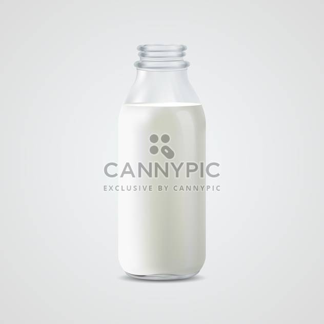 Vector Illustration of full milk bottle on white background - vector gratuit #128897 