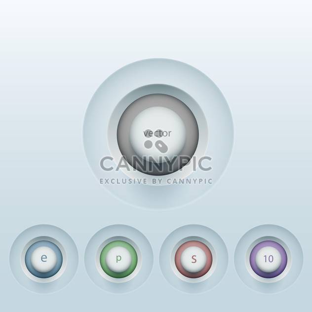 set of colorful 3d buttons - vector gratuit #129037 