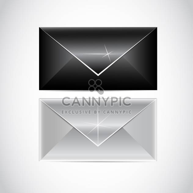 vector black and white envelopes - vector gratuit #129207 