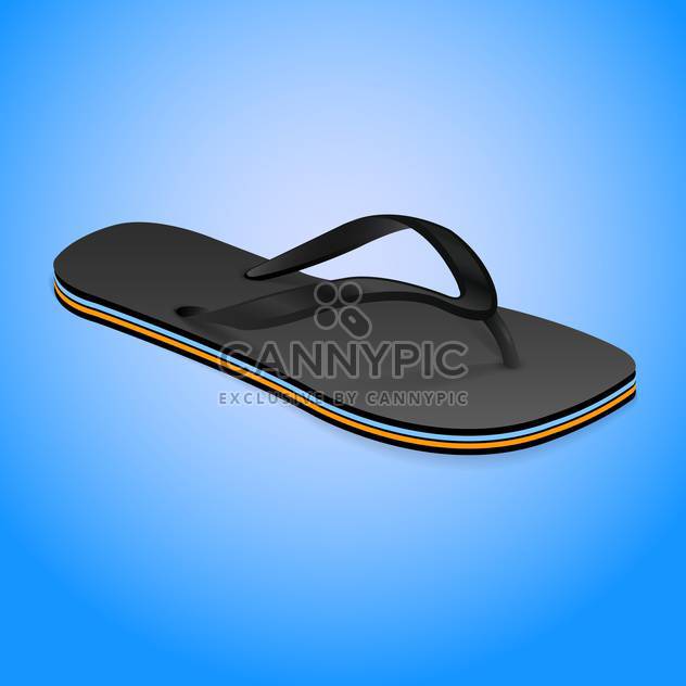 Vector illustration of black slipper on blue background - Free vector #129417