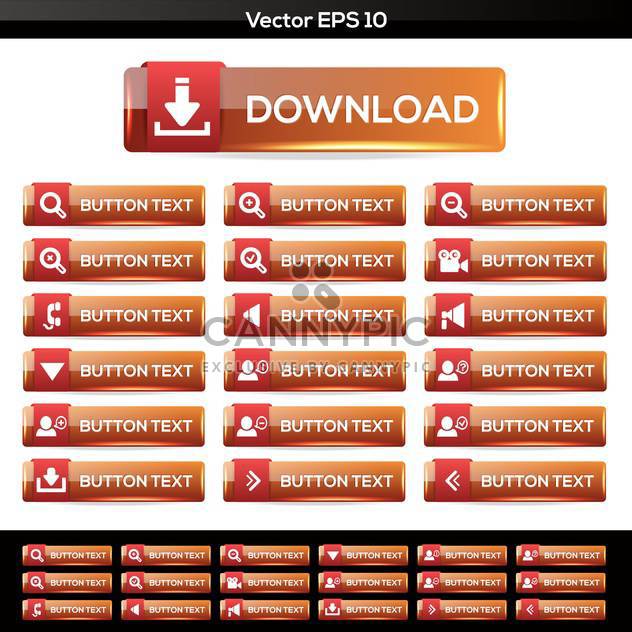 Vector set of web icons buttons isolated on white background - vector gratuit #129667 