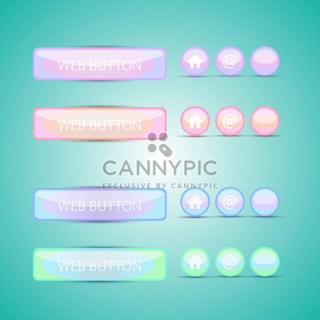 Vector set of colorful web buttons on green background - Kostenloses vector #129747