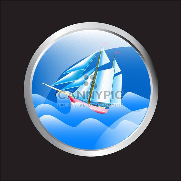 Vector illustration of porthole overlooking the sea and cruise ship - бесплатный vector #129807