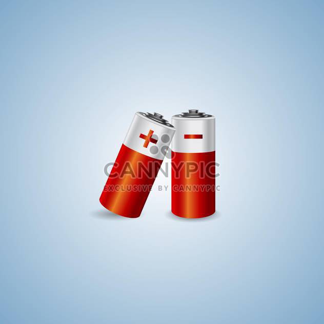 Vector illustration of two batteries on blue background - vector gratuit #129837 