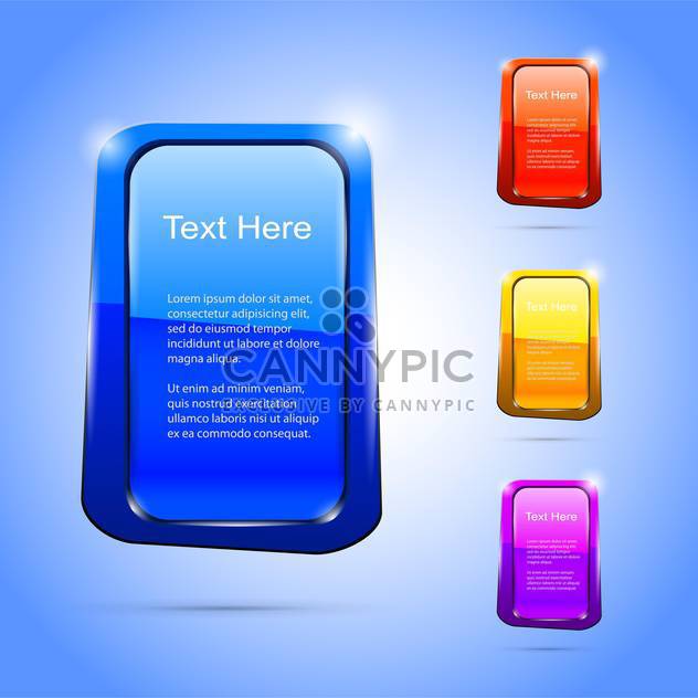 Vector set of colorful banners on blue background - Free vector #129937