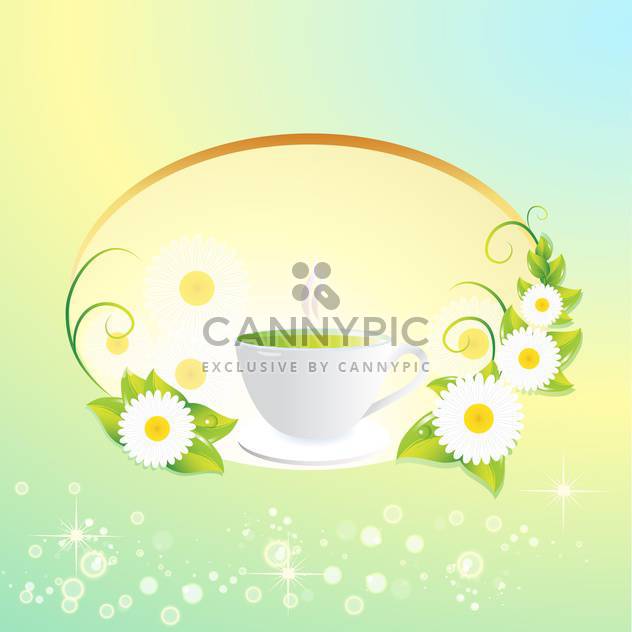 Vector background with tea cup and flowers - Free vector #130067
