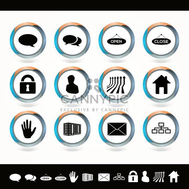 Vector set of web icons on white background - Free vector #130117