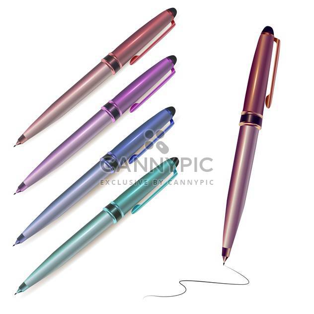 Vector writing pen with color variations - бесплатный vector #130177