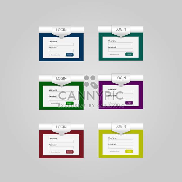 Set with vector login forms - Free vector #130447