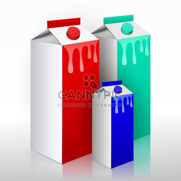 vector collection of colorful milk boxes on white background - бесплатный vector #130657