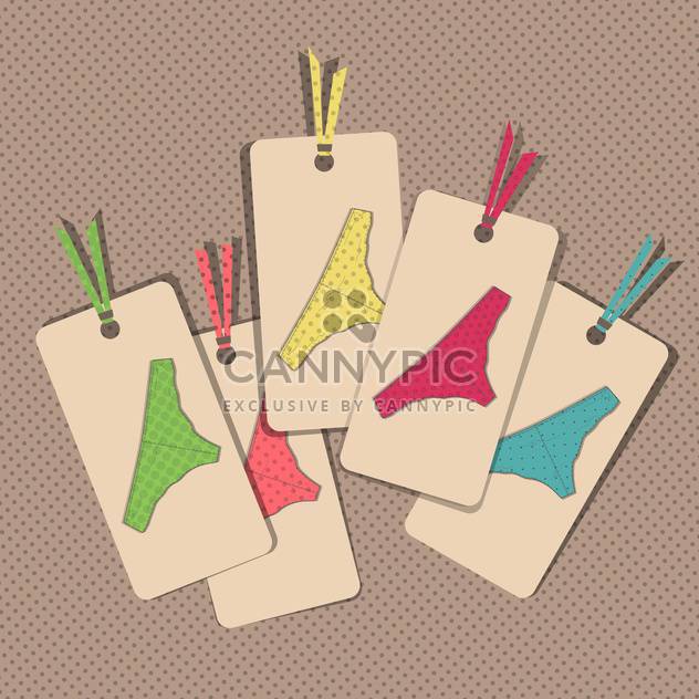vector illustration of fashion female lingerie cards - vector gratuit #130717 
