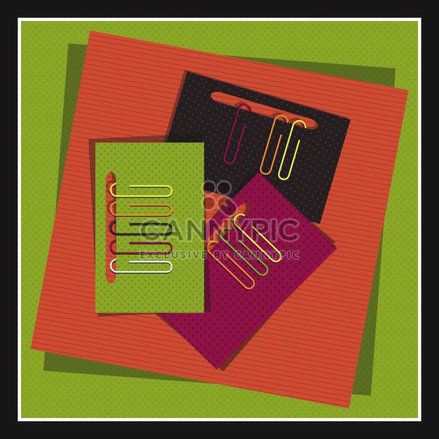 papers conjunction with colored paper clips - vector gratuit #131007 
