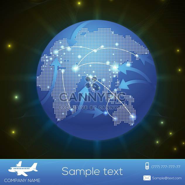 Vector airplane flight paths over earth globe - vector gratuit #131207 
