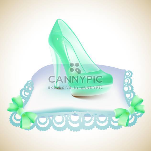 Crystal Cinderella's slipper on pillow - Free vector #131307