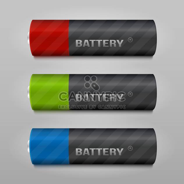Battery vector set on grey background - бесплатный vector #131397