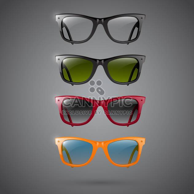 Set of fashion hipster glasses - Free vector #131497