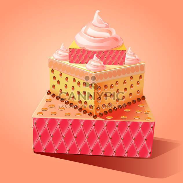 Cute and tasty birthday cake illustration - бесплатный vector #131517
