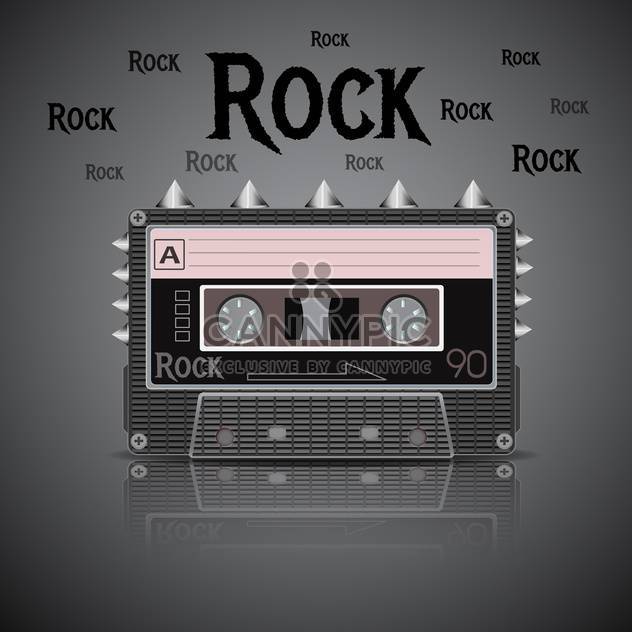 Rock vintage cassette on dark background - Free vector #131587