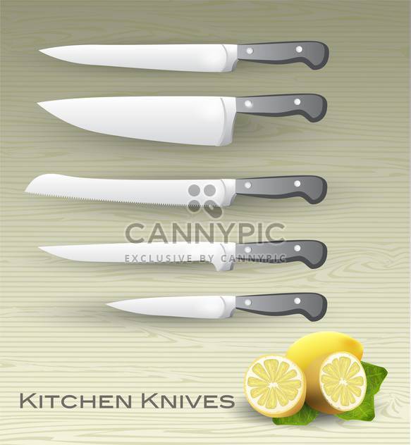 Vector set of kitchen knives - Free vector #131707