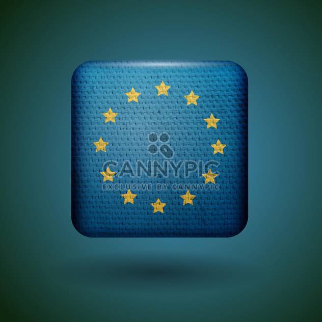 European union flag with fabric texture vector icon - Free vector #131807