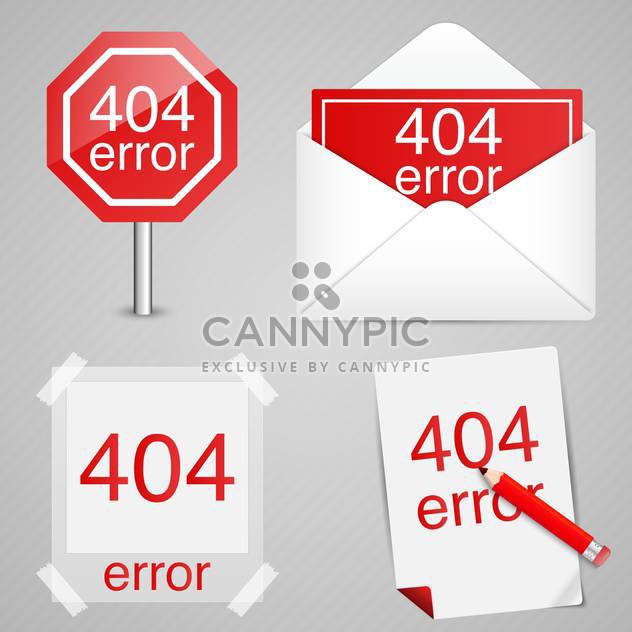 404 error signs vector set - Free vector #131907