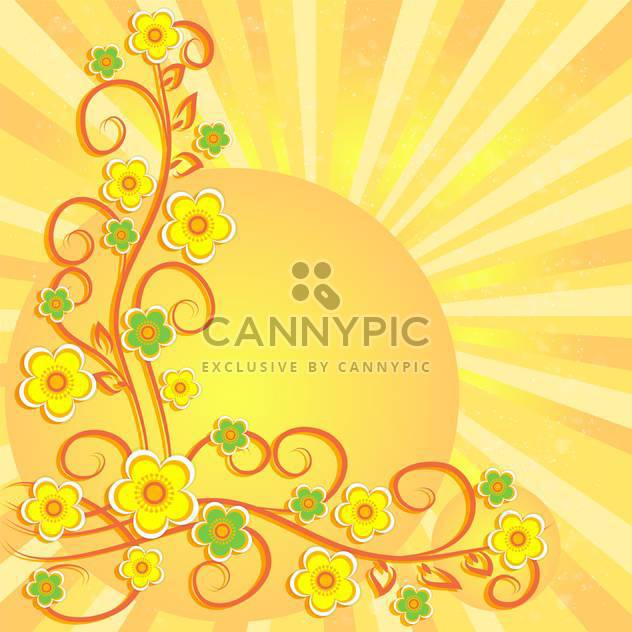 Summer background with sun and flowers - бесплатный vector #132067
