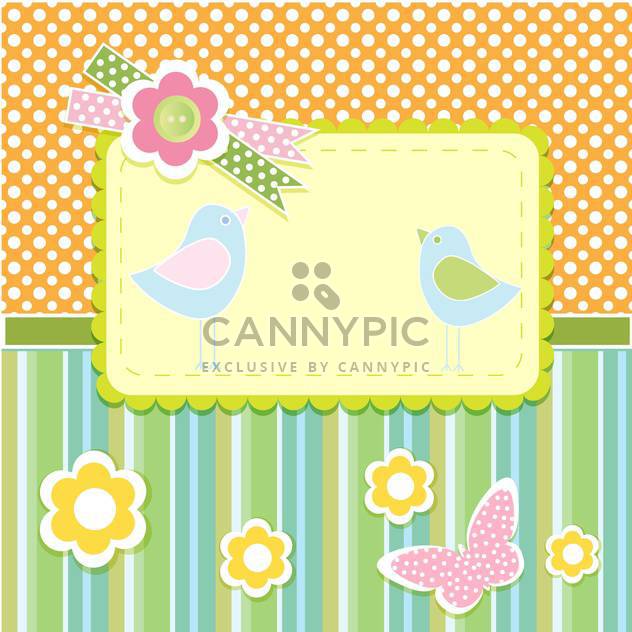 Vector set of cute frames with floral background - Free vector #132097