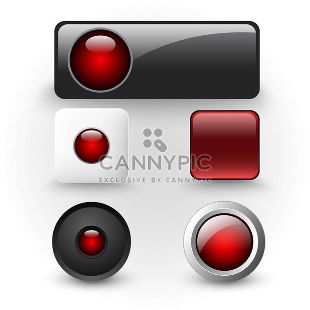 Set of web vector buttons on white background - vector #132127 gratis