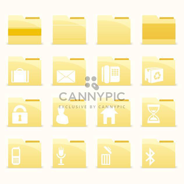 Vector folder icons set on white background - vector #132167 gratis