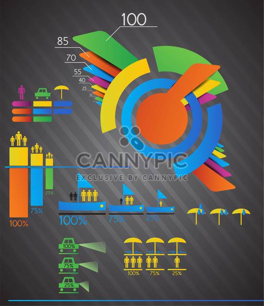 Vector business colorful infographics set,vector illustration - vector gratuit #132247 